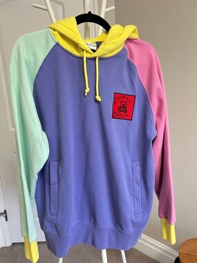 Teddy Fresh Pastel Colorblock Hoodie - Purple, Pink, Mint, Yellow